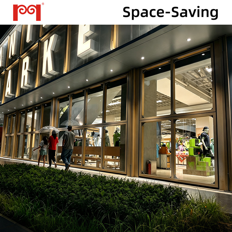 High-End Modern Design Sturdy Durable Aluminum-Framed Laminated Glass Automatic Vertical Bifold Door Garage