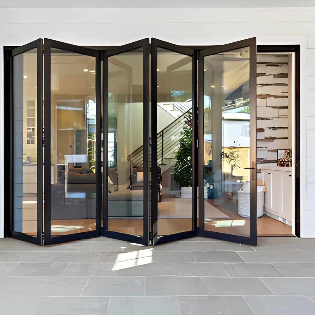 AS 2047 High Quality Thermal Break Hurricane Proof Patio Double Glass Exterior Accordion Folding Door Aluminum Bifold Doors