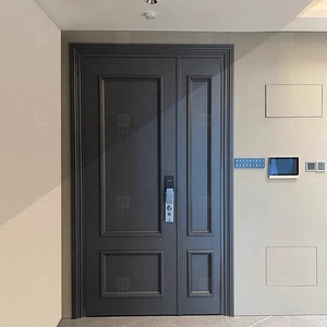 Modern French Style Metal Entry Security Front Door Waterproof