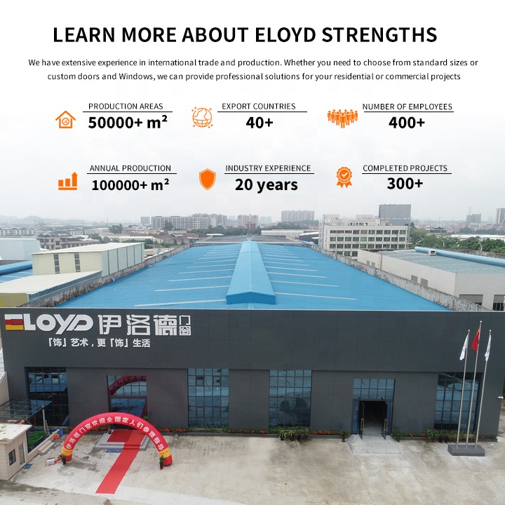 Eloyd US Modern Sliding Double Glazed Glass Balcony Window Large French Aluminium Bay Windows for Exterior Application