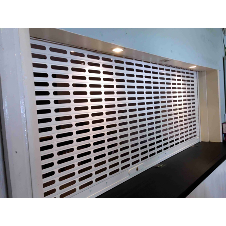 High Security Perforated Roller Shutters Counter Aluminium Rolling up Perforated Shutters Custom Designs Auto Perforated Doors