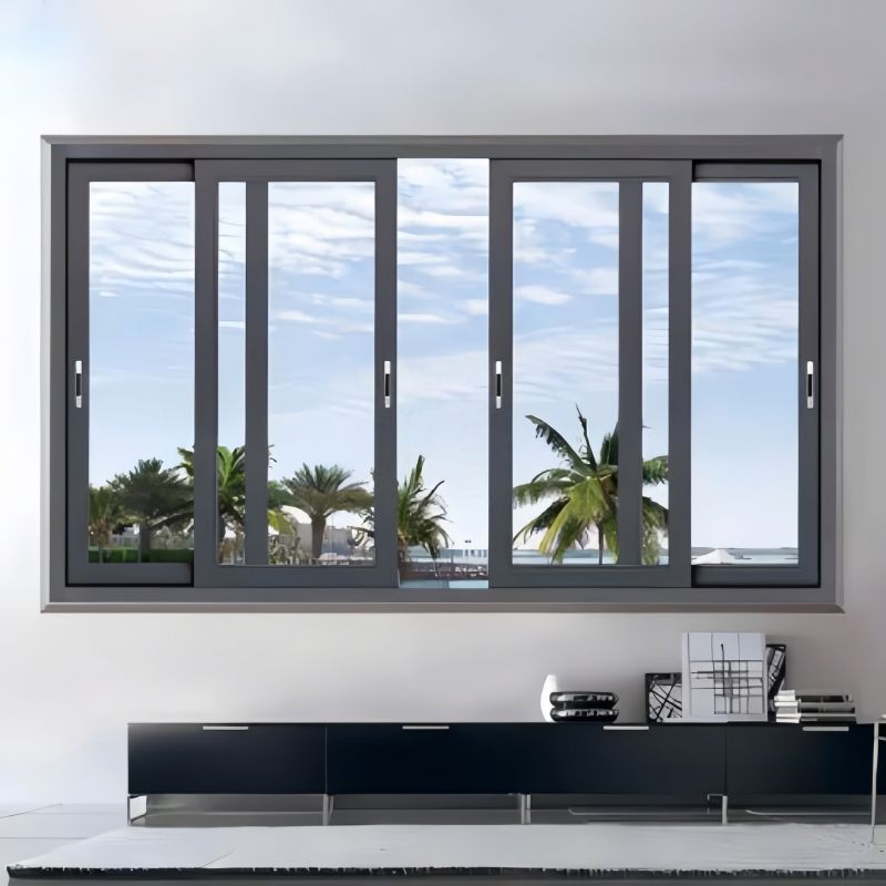 Customized Hurricane Proof Sliding Sash Windows Double&amp;Triple Glazed Balcony Sliding Window Design Modern Aluminum Window