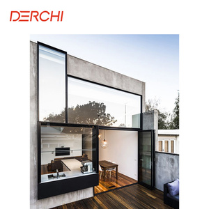 DERCHI NFRC USA Standard Picture Window Outward Swing Aluminum Casement Windows