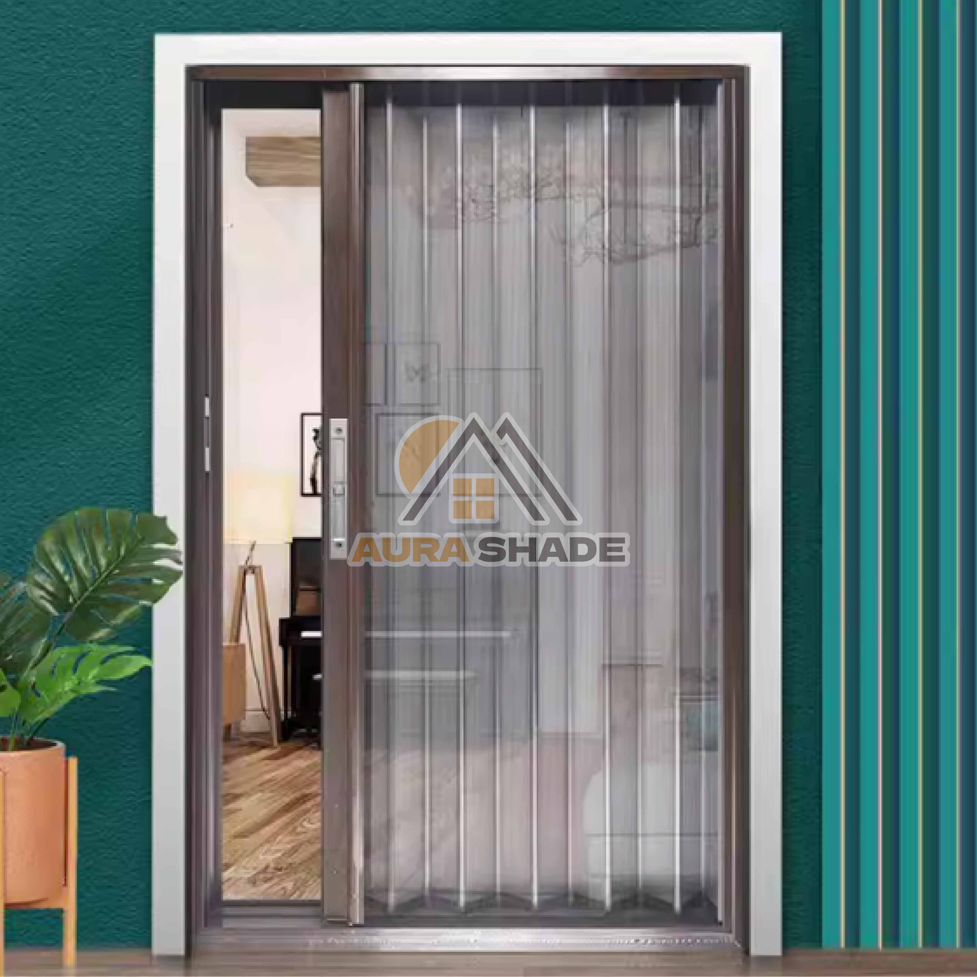 Custom Diamond Mesh Screen Door Folding Window Aluminum Alloy Lockable Invisible Sliding Anti-mosquito Rat Prevention Fireproof