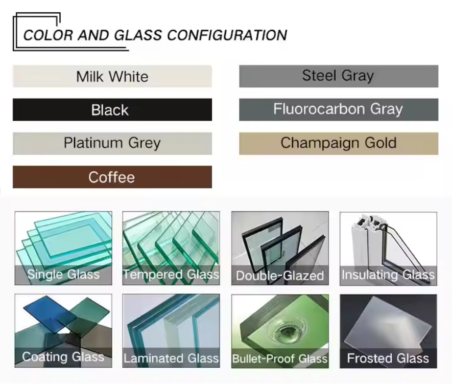Villa Modern Double Glazed Window Aluminum Casement Windows Villa House Projects Thermal Break Aluminum Alloy Casement Windows