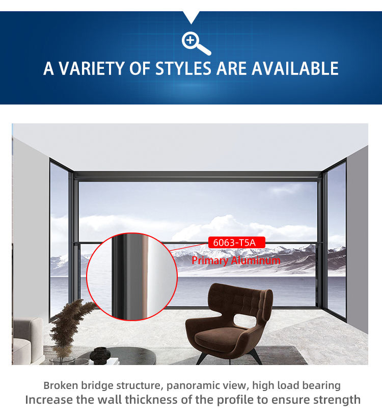 Eloyd Aluminum Automatic Vertical Sliding Window up and Down Glass for Villas' Exterior Lifting Balcony Window