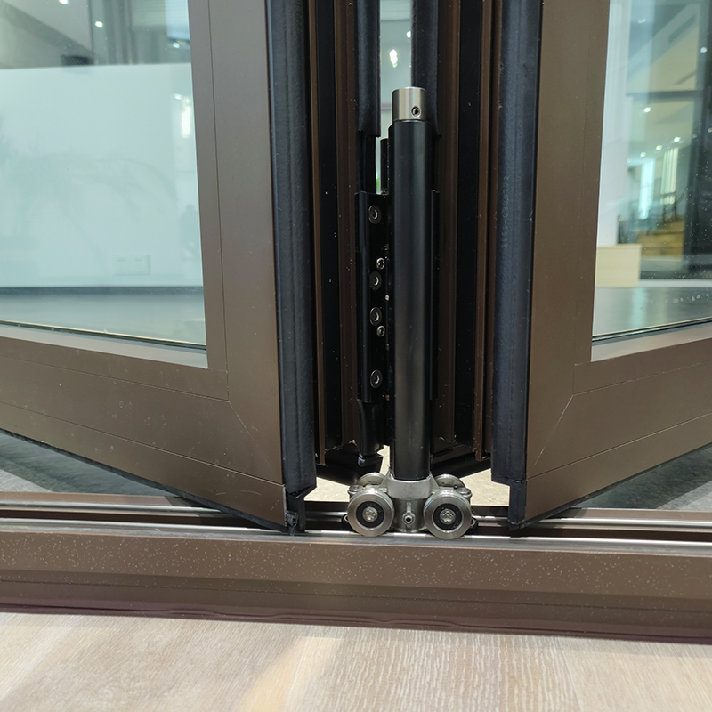 China Factory Folding and Sliding Door Waterproof Soundproof Aluminum Folding Crystal Door Price