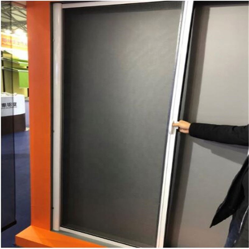 Diy Custom Size Retractable Pleated Insect Screen Door Fiberglass Mesh Door System Anti Mosquito Aluminum Roller Screen Door