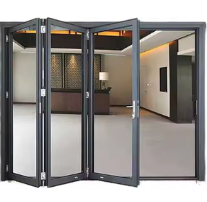 Thermal Break Aluminum Double Bifold Door with Retractable Screen