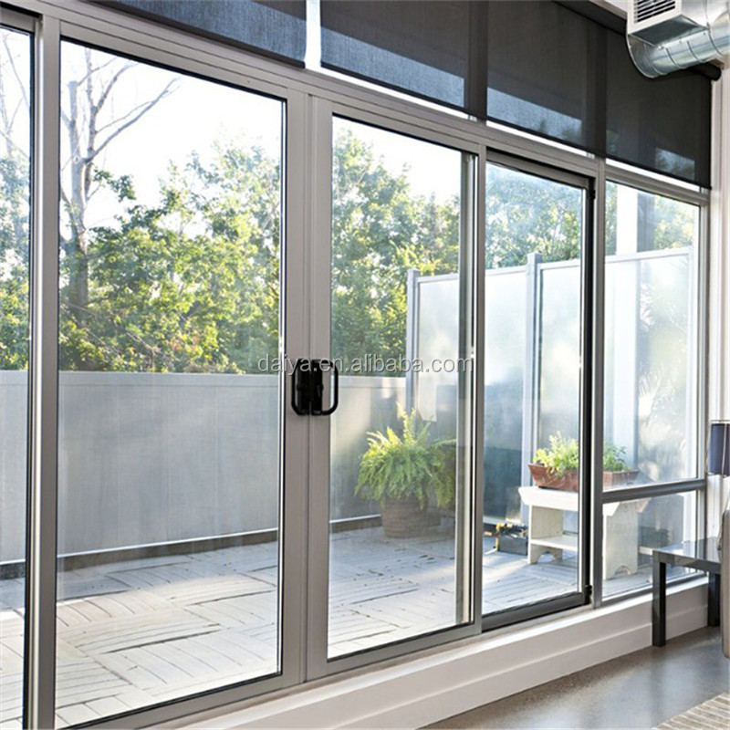 DAIYA Half Glass Aluminum Sliding Door for Kitchen with Low E Sliding Door