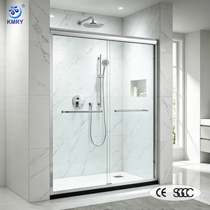 Aluminum Frame Double Bypass Sliding Shower Door