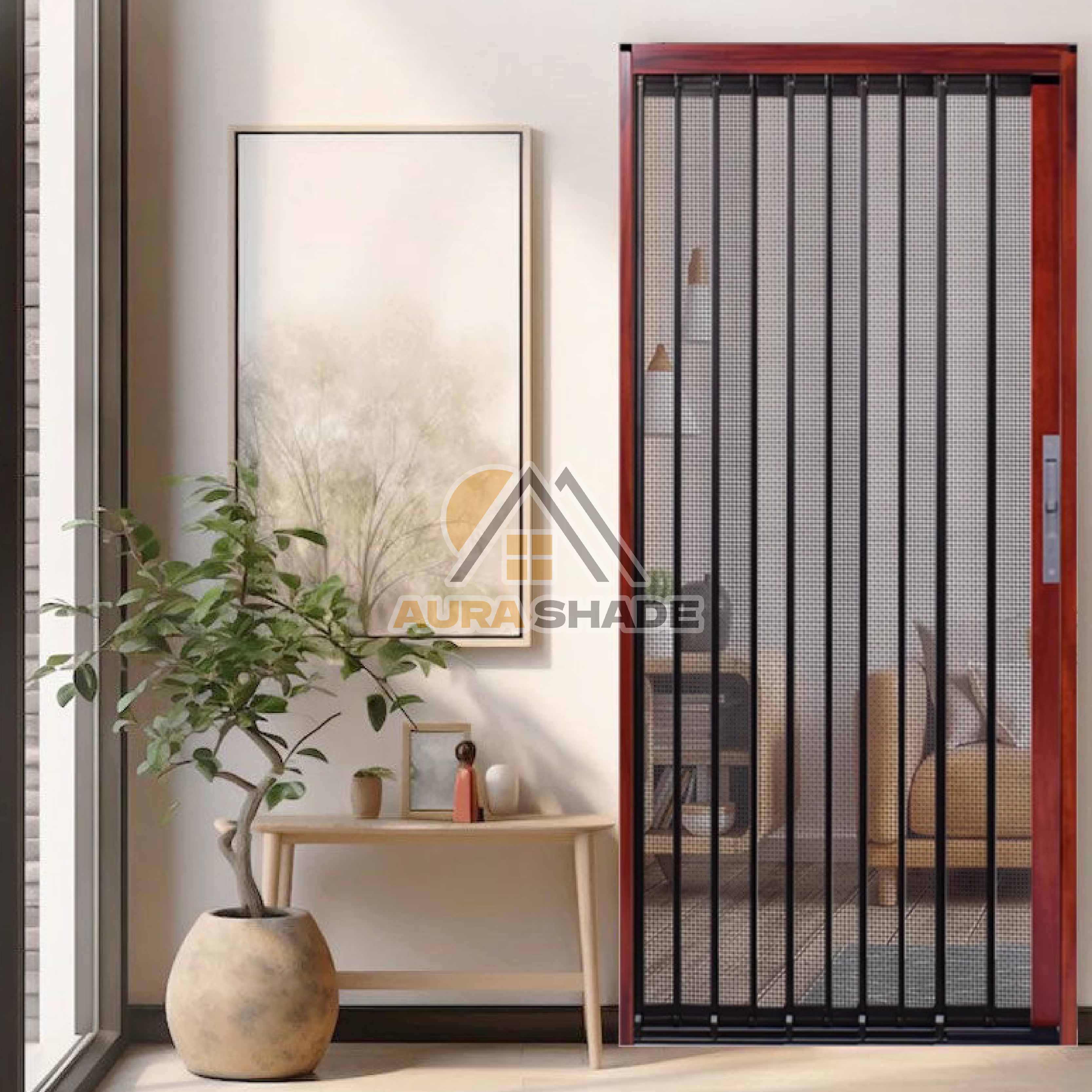 Custom Diamond Mesh Screen Door Folding Window Aluminum Alloy Lockable Invisible Sliding Anti-mosquito Rat Prevention Fireproof