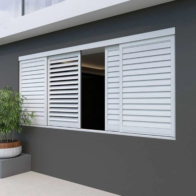 Modern Aluminum Alloy Louver Window with Automatic/Manual Ventilation Shutters and Outdoor Use