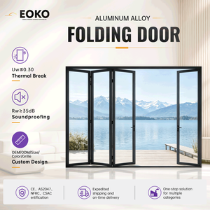 EOKO Modern Aluminum Bi-fold Door for Residential Patio and Deck Seamless Outdoor Transition Folding Glass Doors for Kitchen