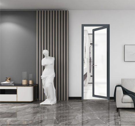 RG40 Medium Slim Aluminum Swing Door - Interior Non-Thermal Break - Kitchen/Bathroom Use - Optional Glass Designs
