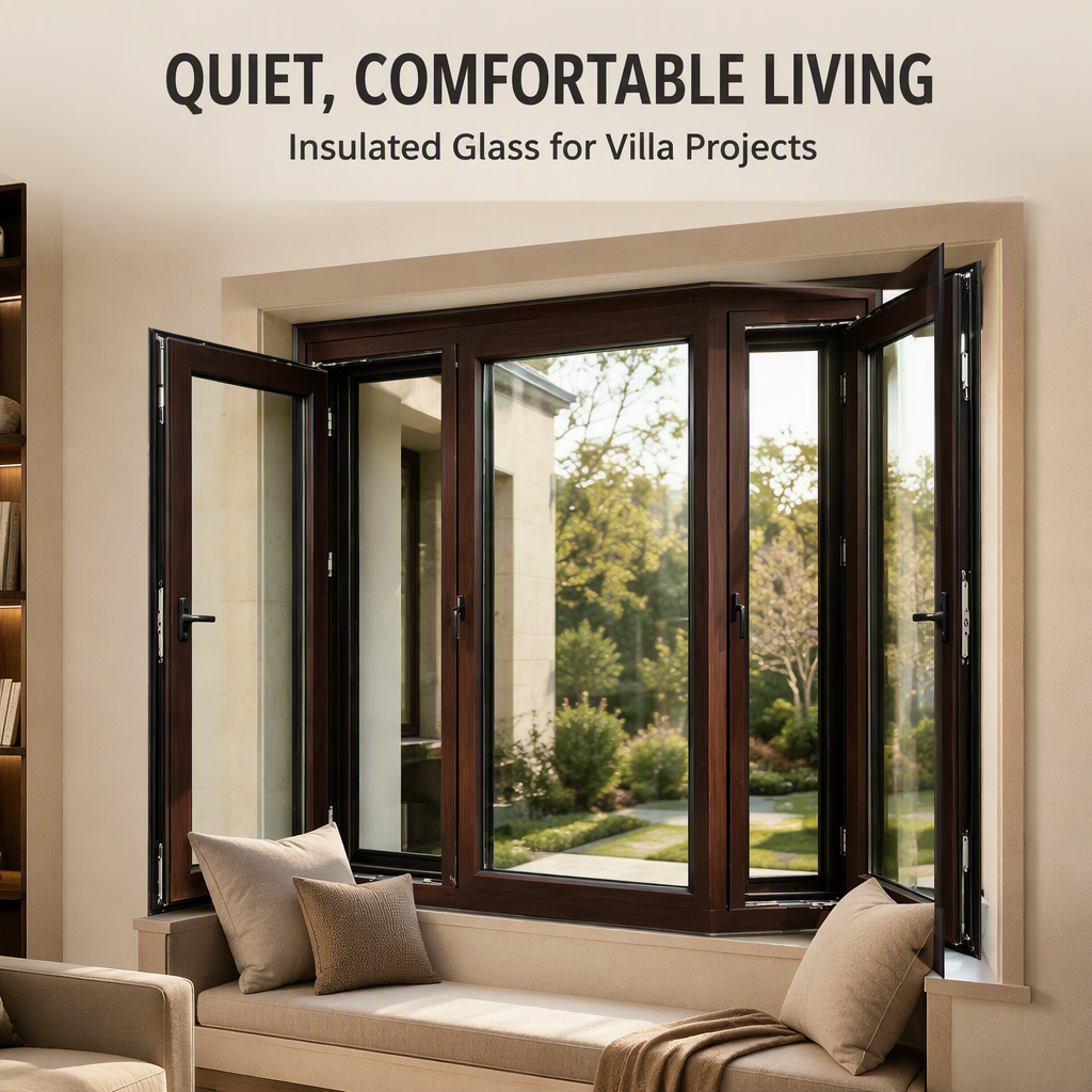 Windows New York Soundproof Wooden Frame Window High End Aluminum Frame Aluminum Clad Wood Bay Window