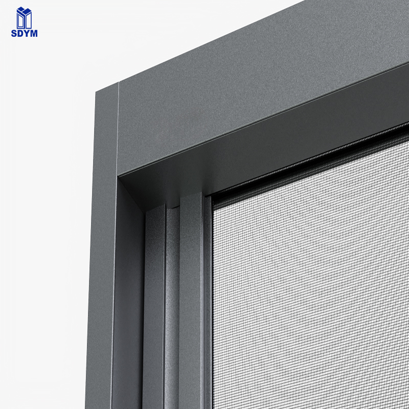 Modern Design Retractable Single Hinged Aluminum Folding Screen Door Polyester Mesh Insect Resistant Washable for Kitchen