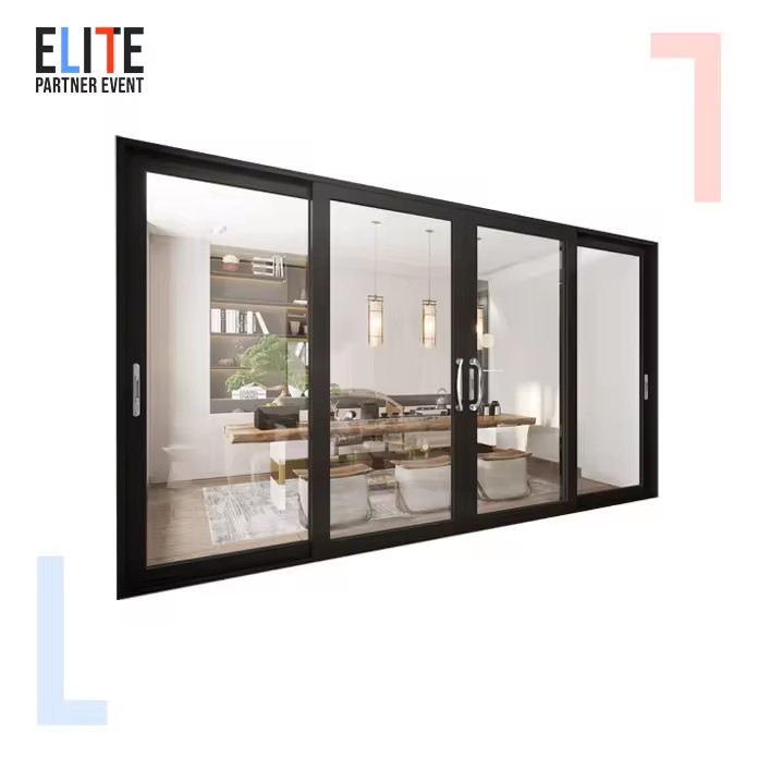DERCHI NFRC Aluminium Balcony Slide Door Price Aluminum Double Glass System Thermal Insulation Sliding Patio Doors With Screen