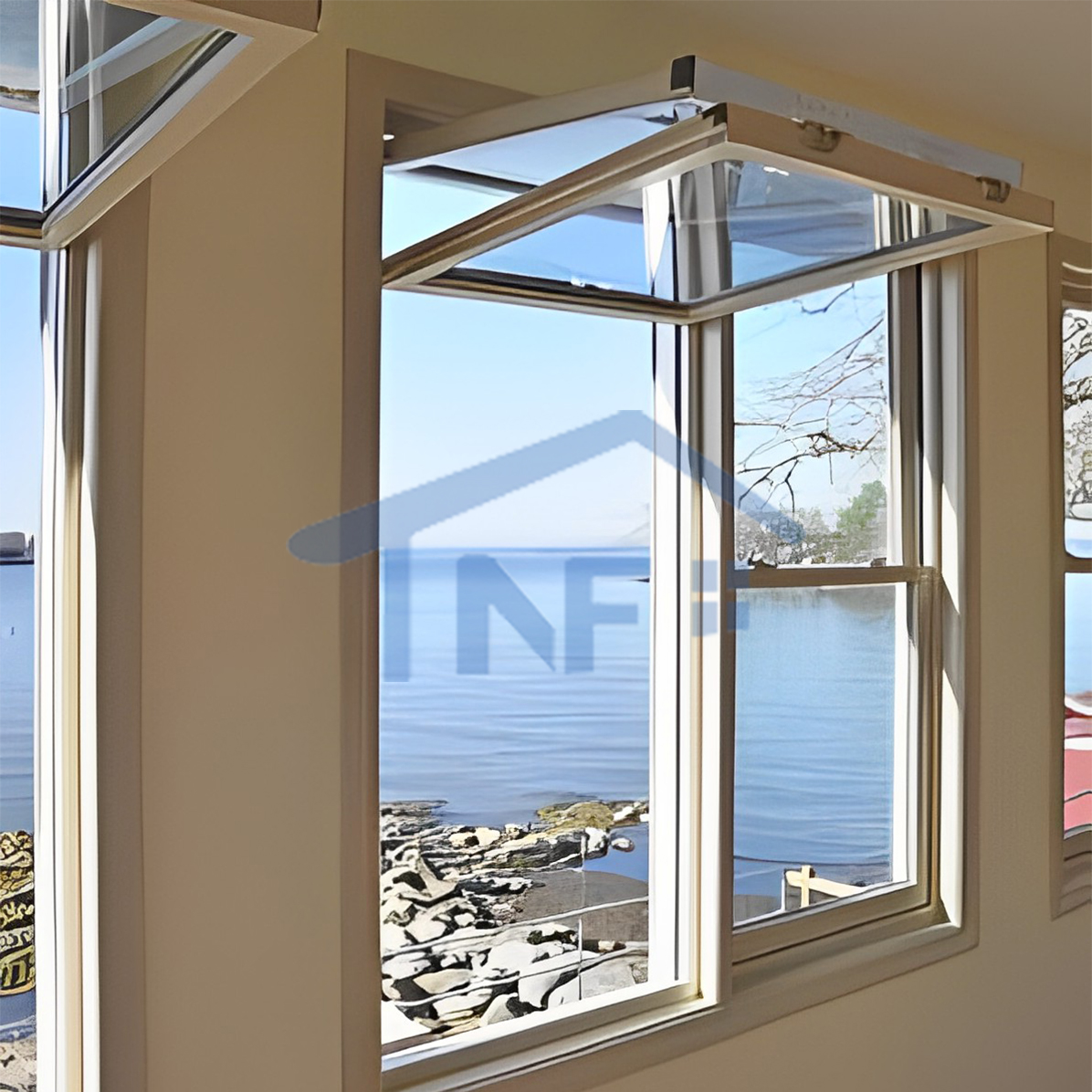 Aluminum Fold up windows Cost Kitchen bar Window and Door Slide Vertical Bifold windows for Sale