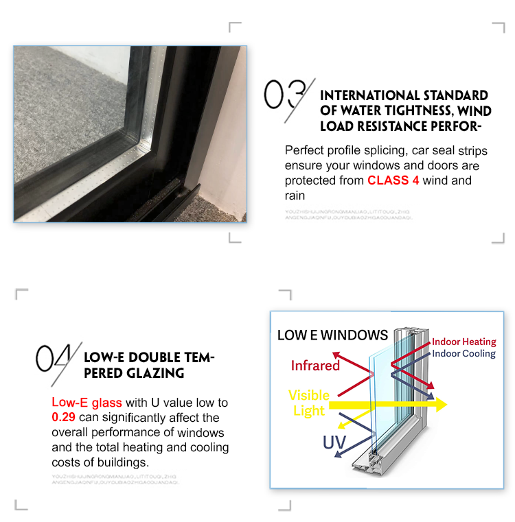 Sunnysky Large Modern Glass Thermal Break Aluminum Awning Window for Internal Outdoor Use Swing Aluminum Alloy for Residential