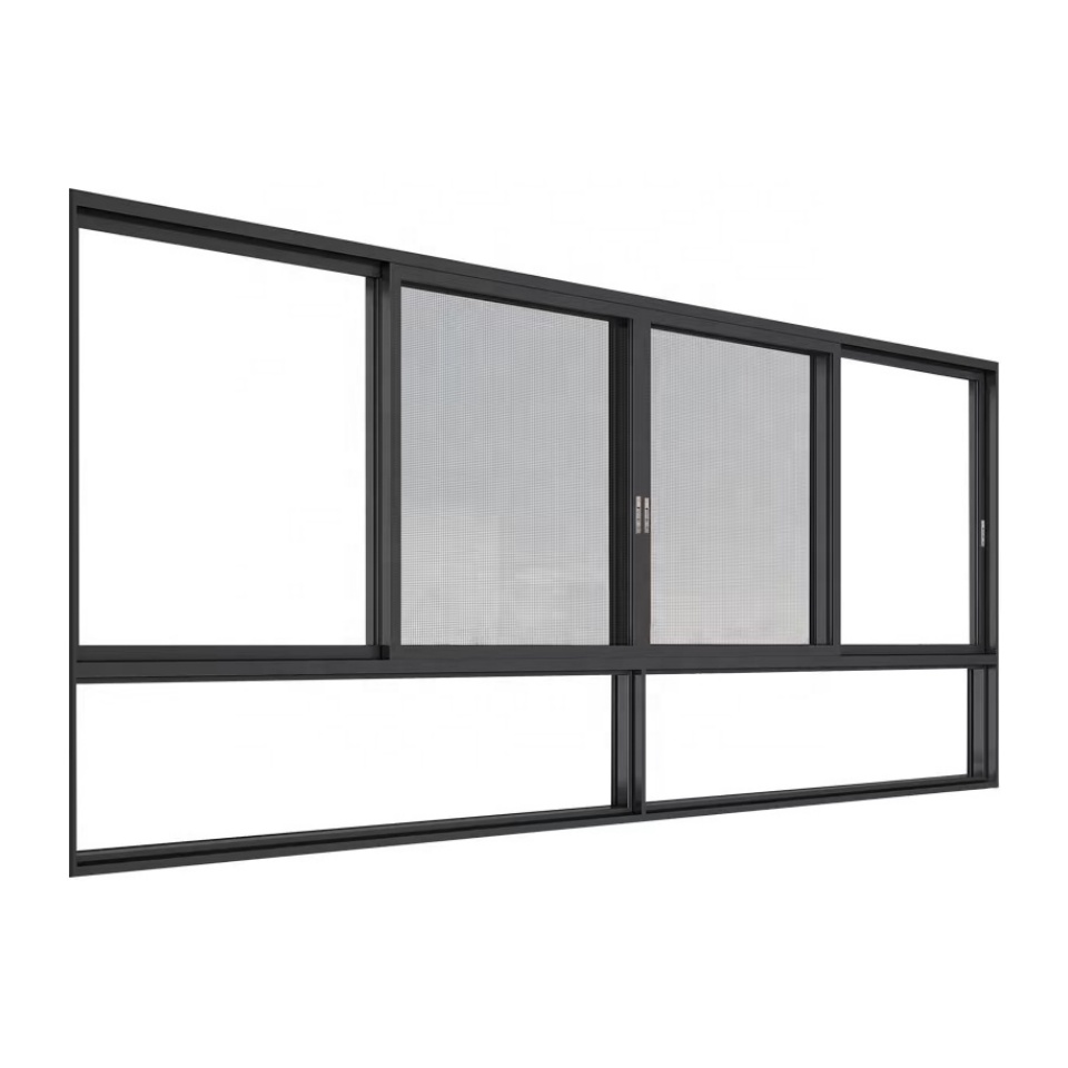 Modern Impact Glass Window Replacement Passive House Hurricane-Resistant Horizontal Sliding Aluminum Stainless Steel Apartments