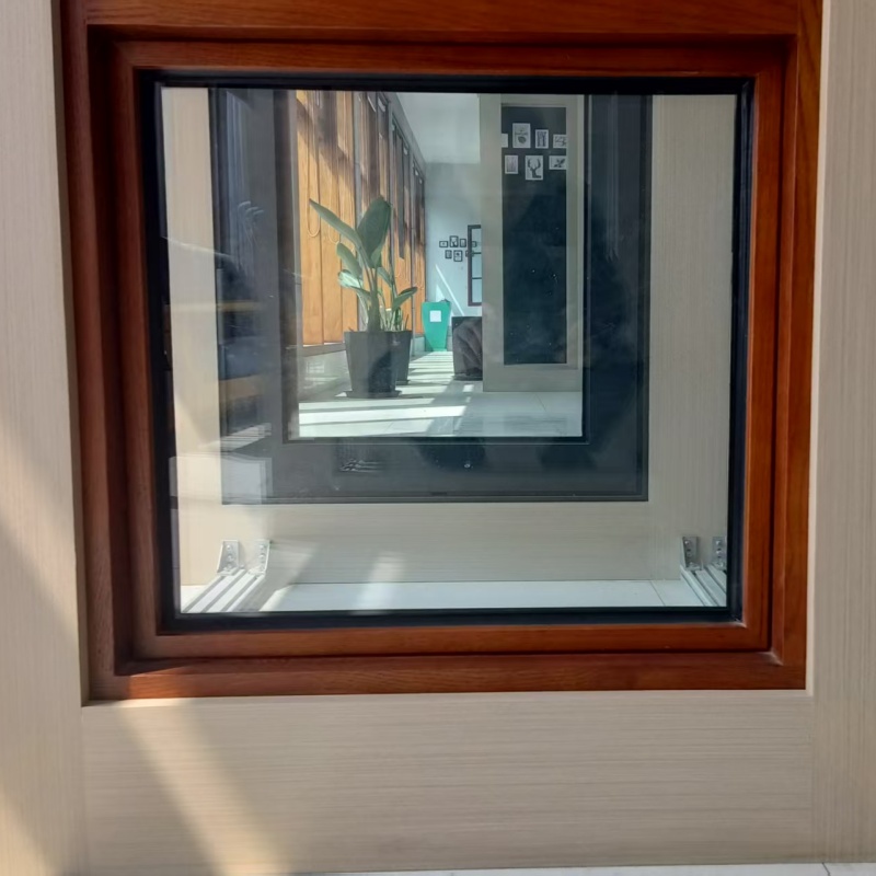 China Supplier Thermally Efficient Aluminum Clad Wood Windows Waterproof Large Glass windows