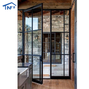 European Standard Double Panel Aluminum Hinged Patio Doors