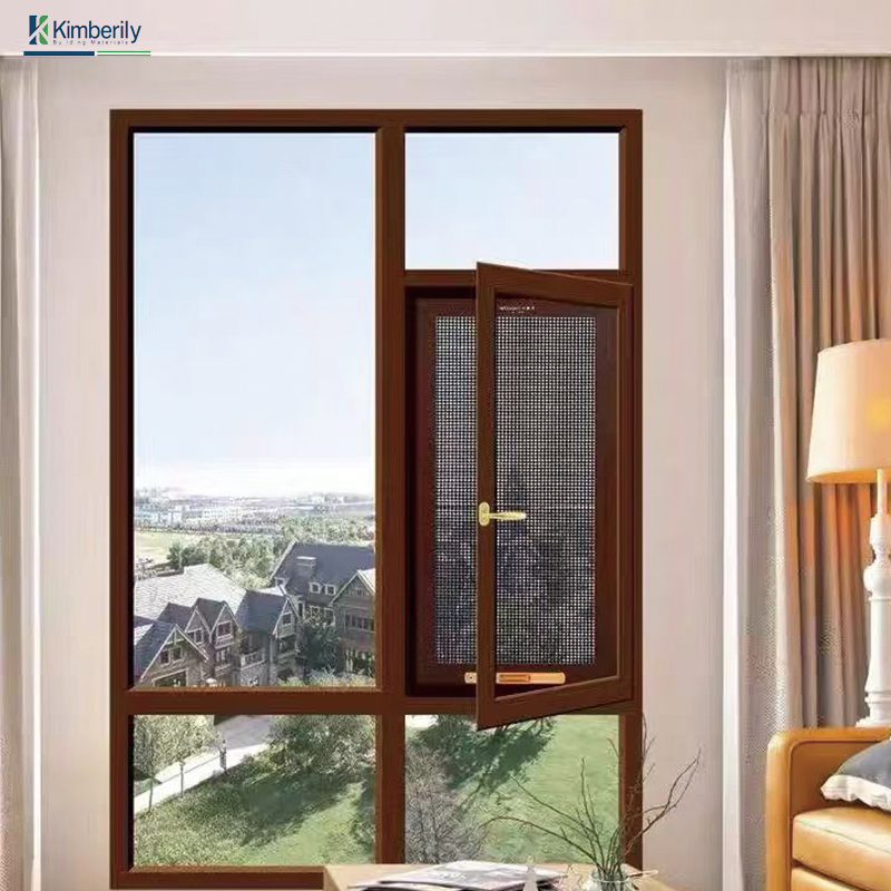 British Modern Minimalist Aluminum Alloy Casement Windows Large-Sized Frameless Tempered Louver Energy Star Qualified Germany