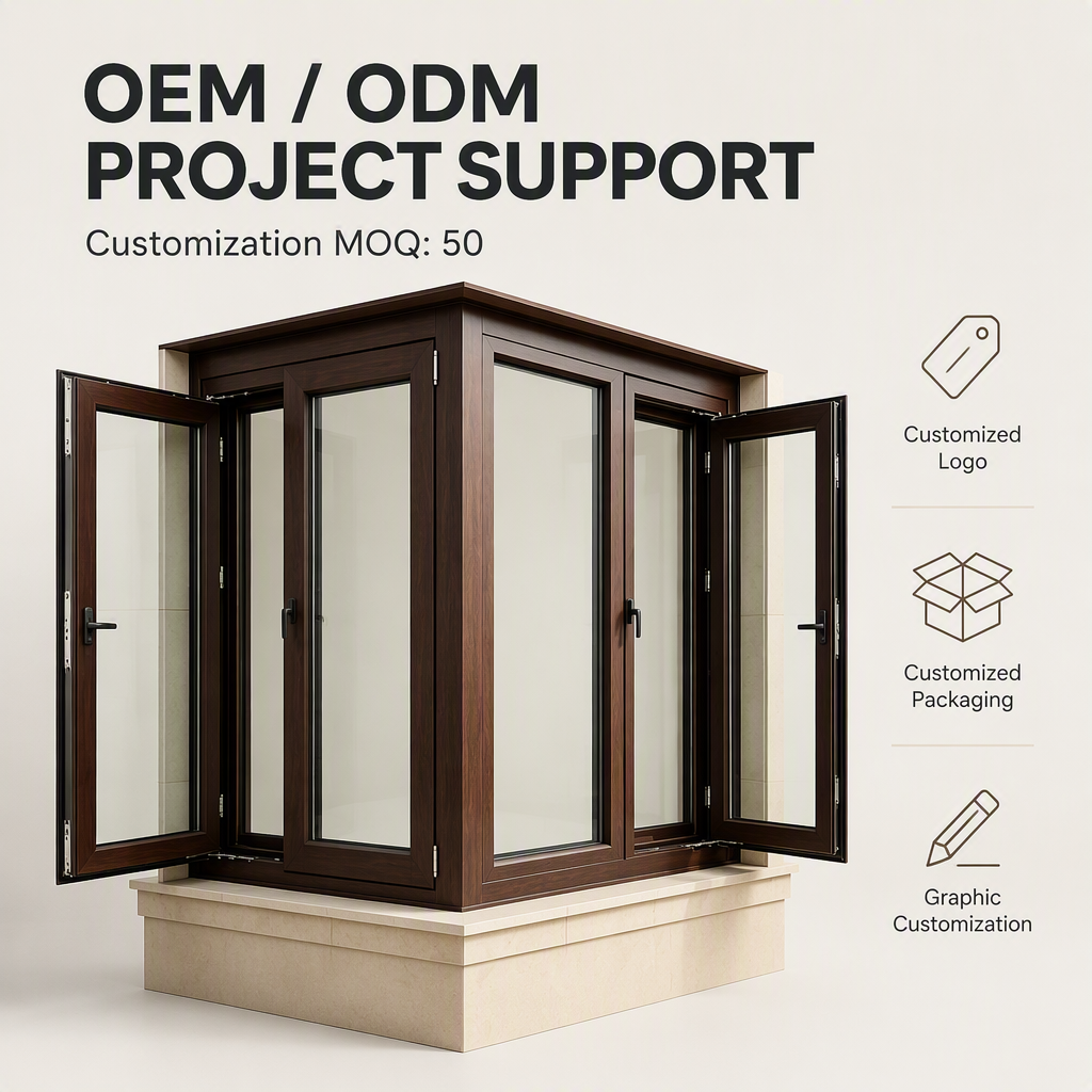 Windows New York Soundproof Wooden Frame Window High End Aluminum Frame Aluminum Clad Wood Bay Window