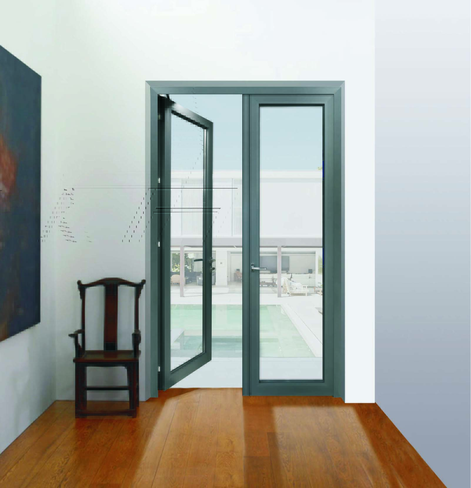 Australian Standard Aluminium Door Casement Patio Door Finished Craftsman Design Aluminum Frame with Glass Casement Door