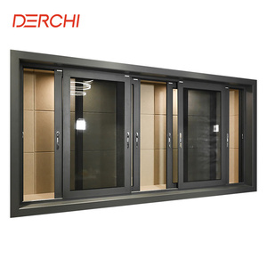DERCHI AS2047 NFRC Hurricane Impact Soundproof Double Glass Energy Efficient Aluminium Sliding Windows