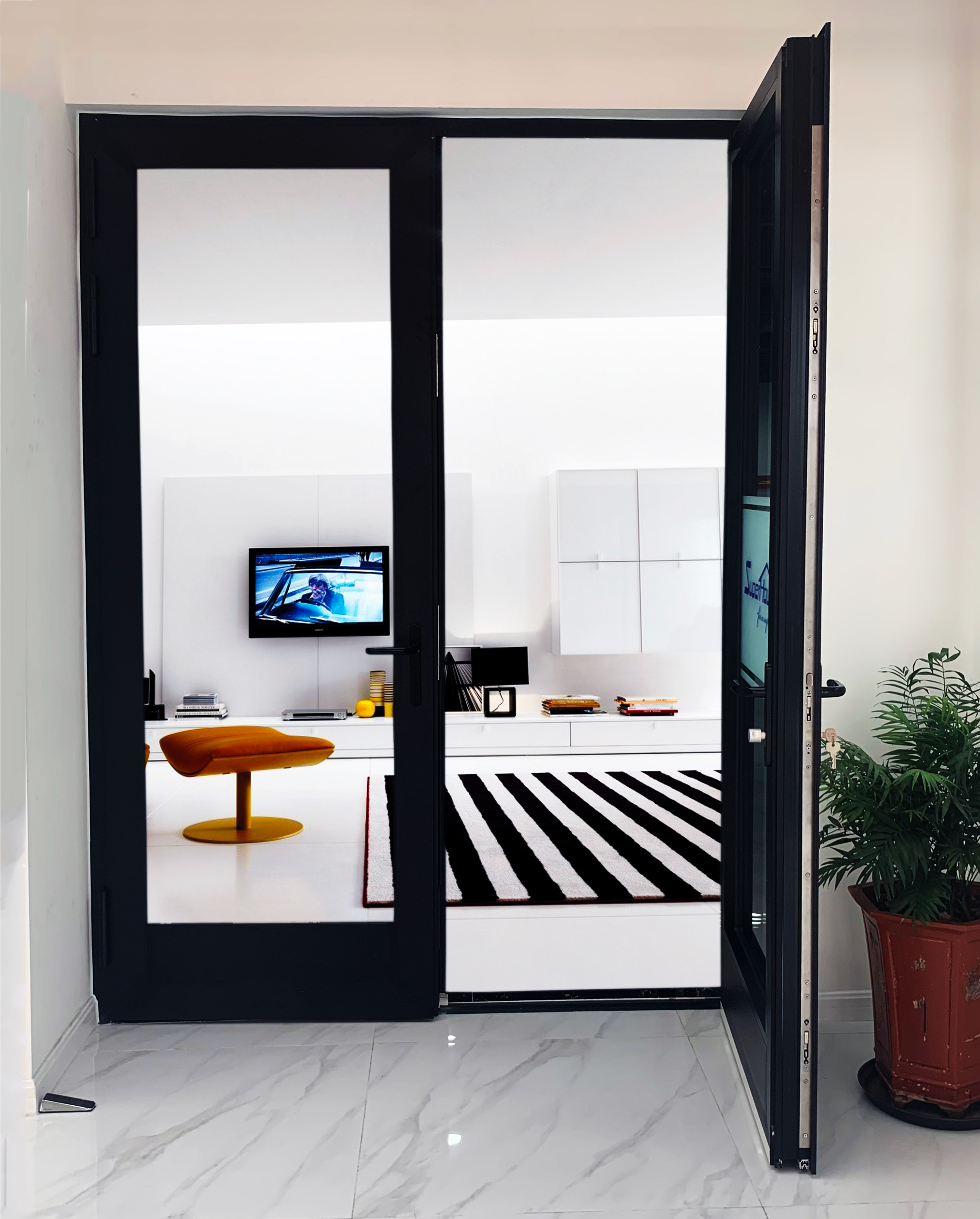 Aluminum door frame profile