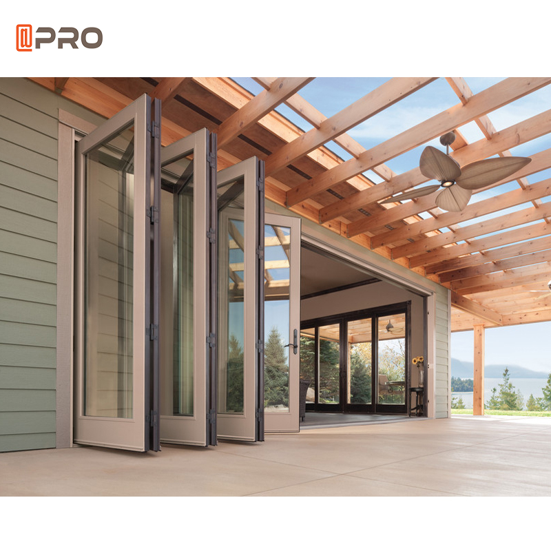 APRO American Hot Sale NFRC Certificate Aluminium Bi-Fold Door Glass Accordion Door Patio Folding Doors