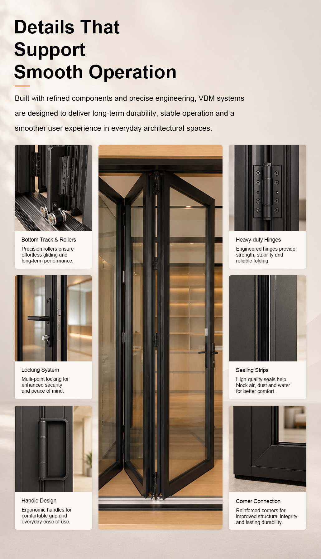 Slim Frame Aluminum Folding Door for High End Outdoor Lounge and Hospitality Project Openings