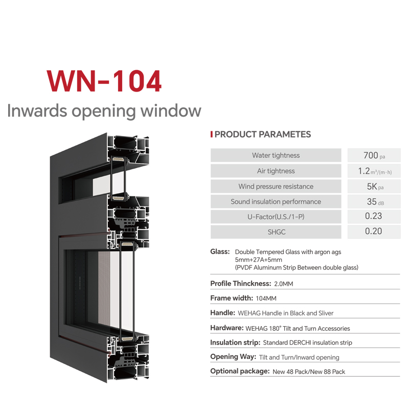 DERCHI Hurricane Proof Impact Windows Double Tempered Glass Thermal Break Aluminium windows For Modern Building