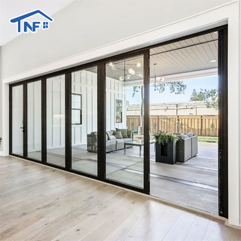Custom Modern Aluminium Double Glass Folding Waterproof Slide Swing Bifold Panoramic Door for Patio Living Room Interior Balcony