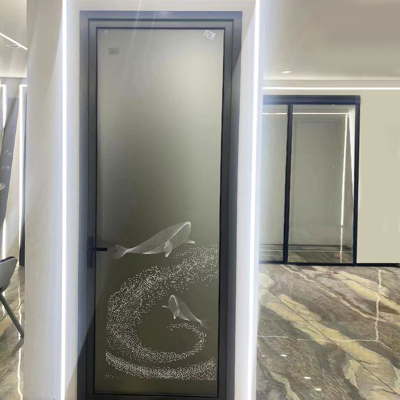 Aluminum Alloy Bathroom Glass Door Sliding Shower Room Door for Wet Room