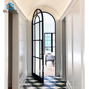 French Exterior Entry Modern Glass Arch Aluminium Doors