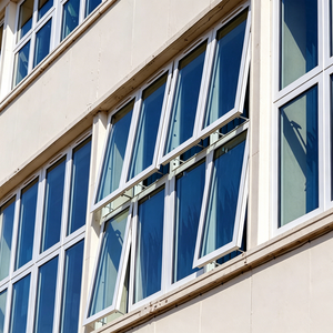 Low Profile Bevel Aluminum Glass Anthracite Top Hung Window