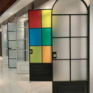 Arch Aluminum Casement Double French Door Interior Partition Flush Glass