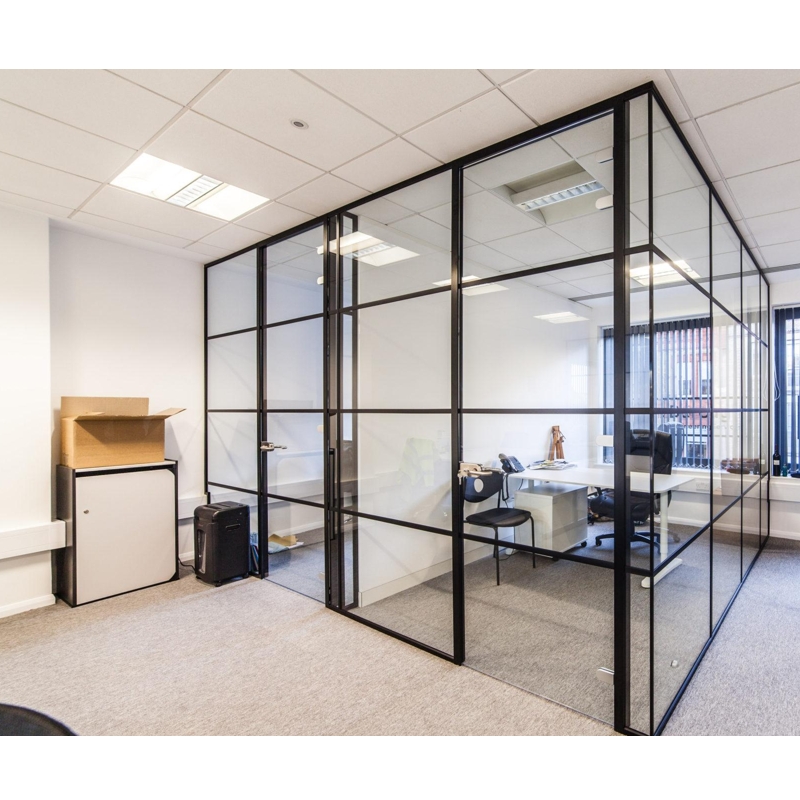 Latest Design Aluminum Frame Office Glass Wall Partition Vertical Framing Room Dividing Glass Wall