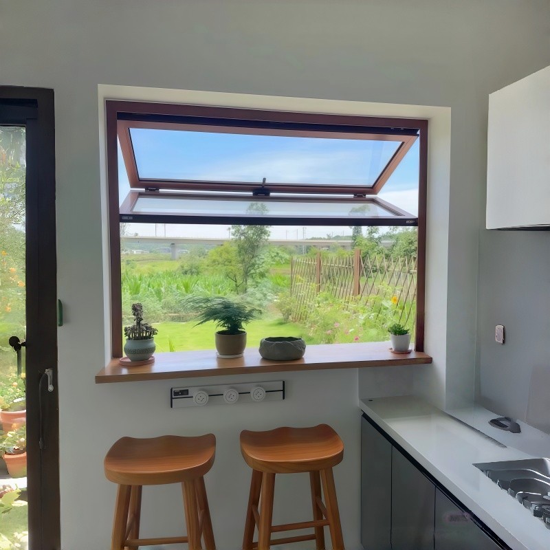 Fashionable Frameless Vertical Large View Aluminum Alloy Soundproof Thermal Insulation Folding Windows for Kitchen Hotel Villa