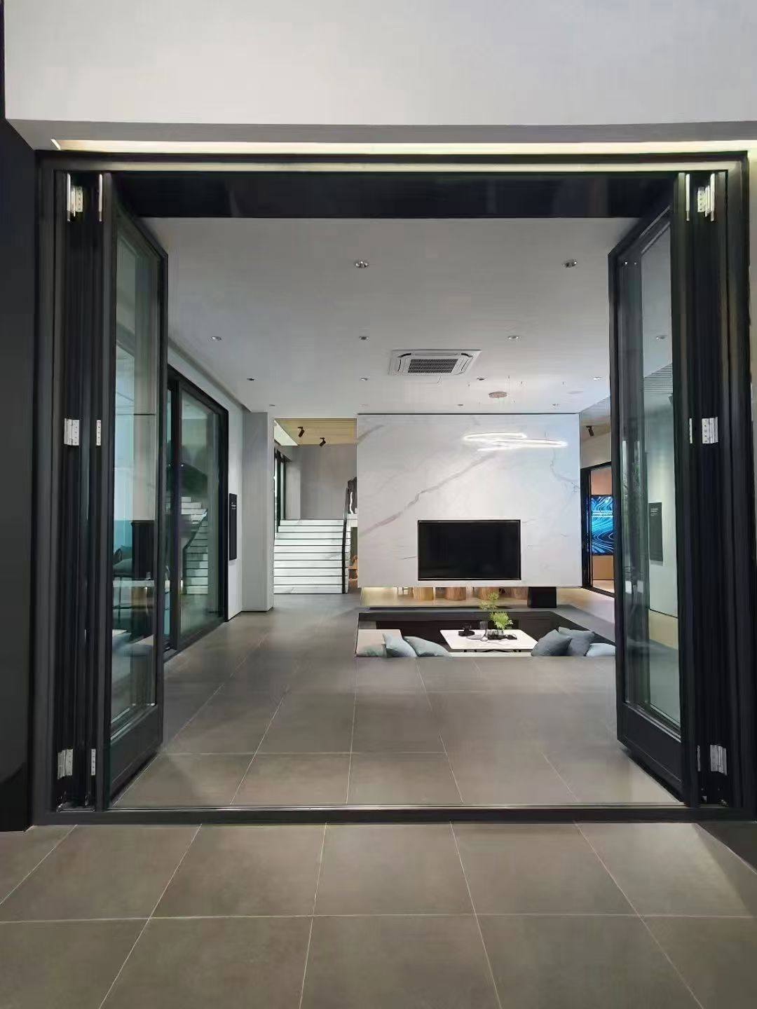 Modern Aluminum Glass Fireproof Double Entry Door Exit Design Finished for Hotel Commercial Warehouse School Interior Use