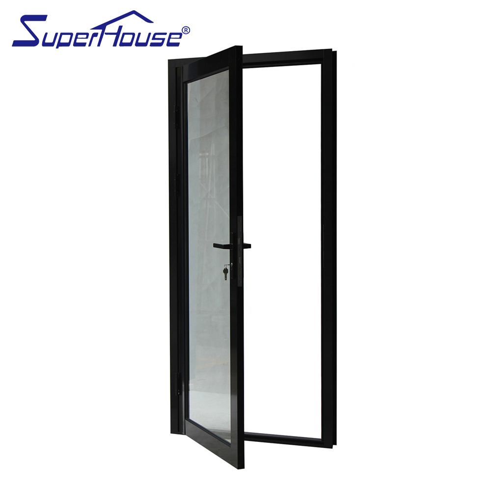 Hurricane Proof Impact Doors Thermal Break Windproof Exterior Aluminum Triple Glazed Hinged Glass Door
