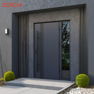 Custom Size Aluminum Entrance Door Exterior Security Front Door For Villa House Commercial Project