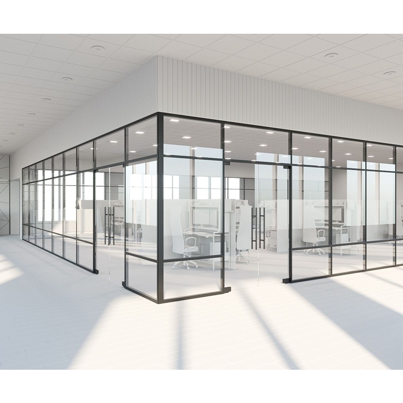 Latest Design Aluminum Frame Office Glass Wall Partition Vertical Framing Room Dividing Glass Wall