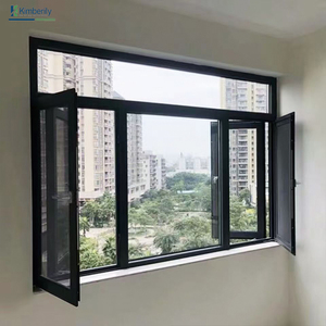 British Modern Minimalist Aluminum Alloy Casement Windows Large-Sized Frameless Tempered Louver