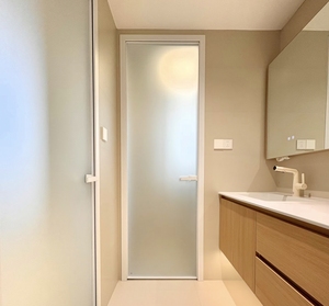 Waterproof Aluminum Frosted Glass Bathroom Casement Doors