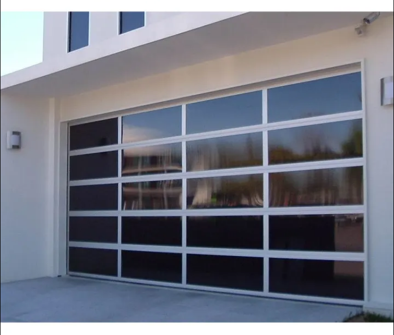 LongTai Transparent glass Windows Aluminium Garage Door Vertical Roll up Screens Doors for Garage Doors