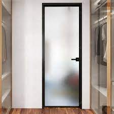 Modern Design Interior Door Aluminum Frame Tempered Glass/Frosted Glass Doors For Kitchen/Bathroom